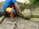 Montage des Leerrohres an den Bohrkopf